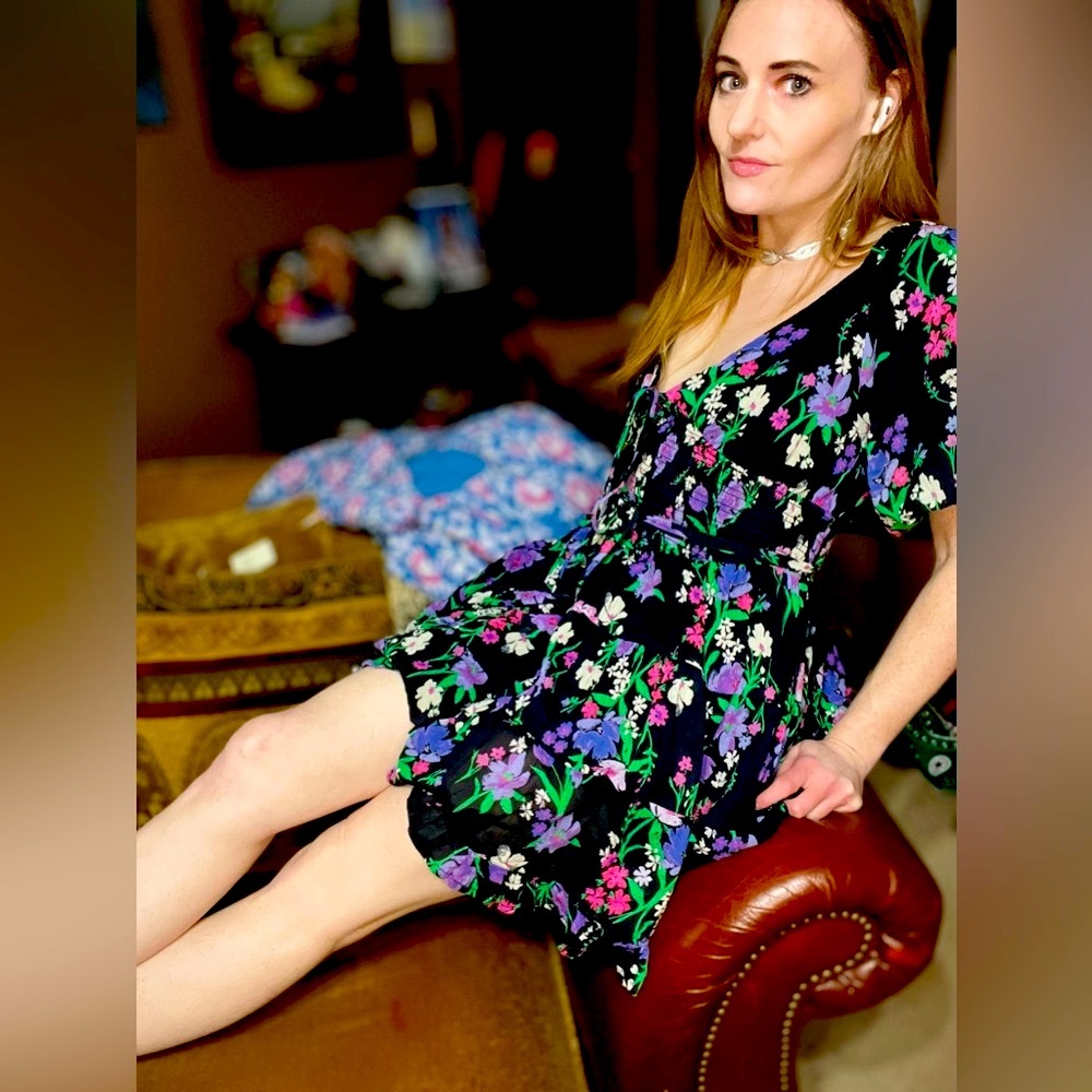 Free People Black and Purple Floral Dress
(Perfect Day Printed Dress)
